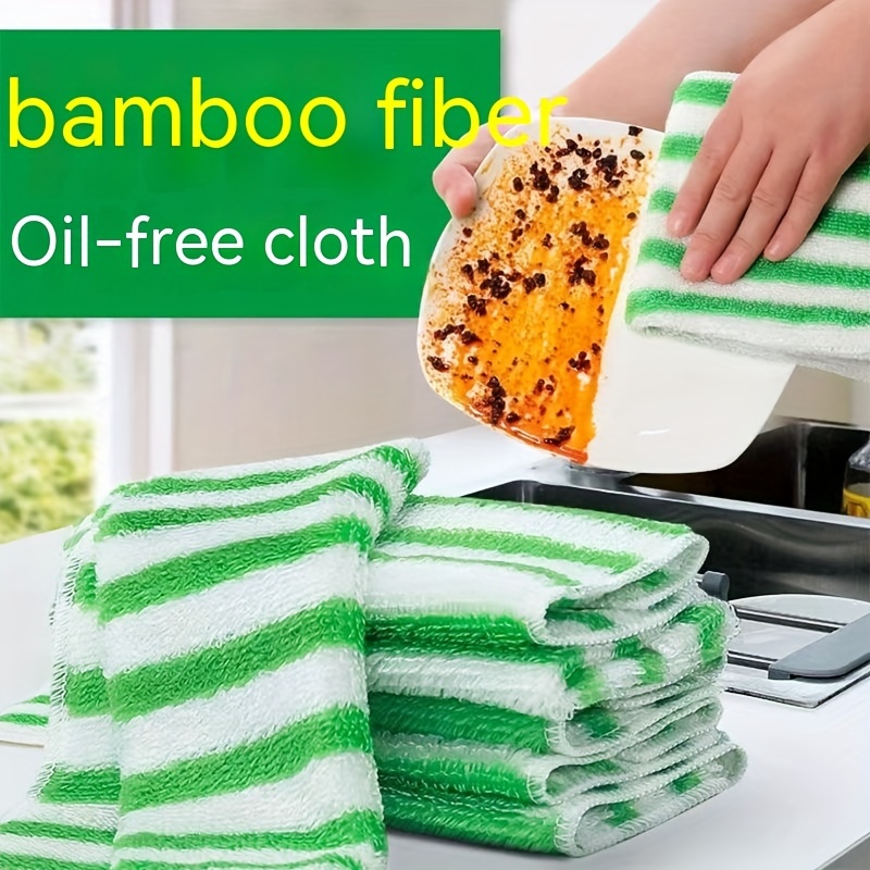 Comprar Toalla de carbón de bambú para cocina, trapos suaves de pelusa,  aceite antiadherente, toallas de limpieza de cocina, paños para lavar  platos, toalla absorbente, herramienta de cocina