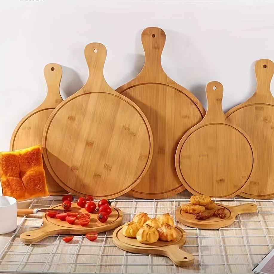 Bamboo Wood Pizza Board Wooden Tray Western Cut Bread Steak - Temu