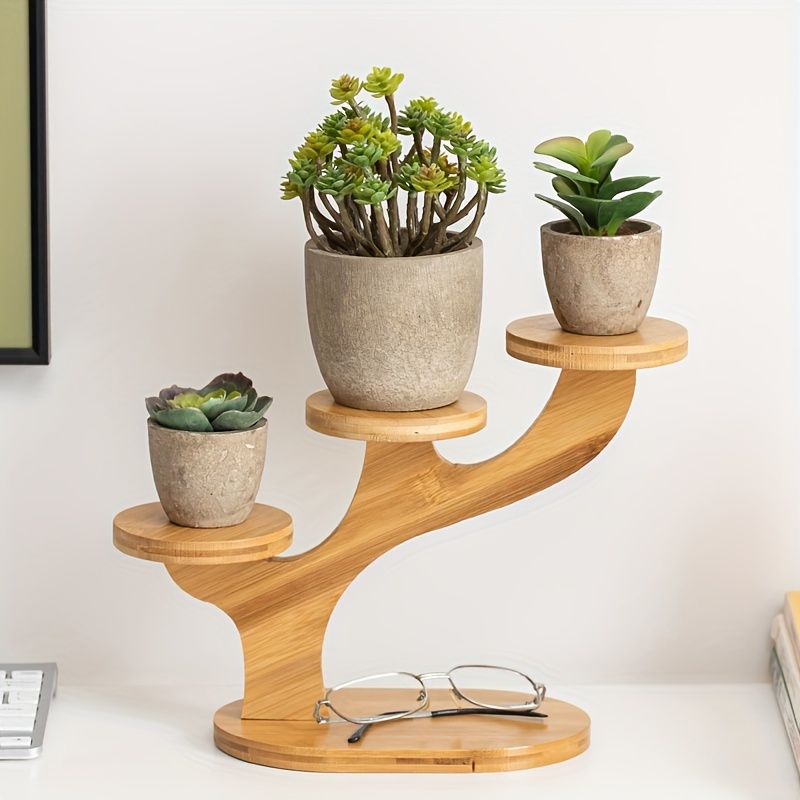 Taburete de madera para plantas, mini taburete de madera para plantas de  interior, taburete pequeño decorativo para pequeñas baratijas y plantas en