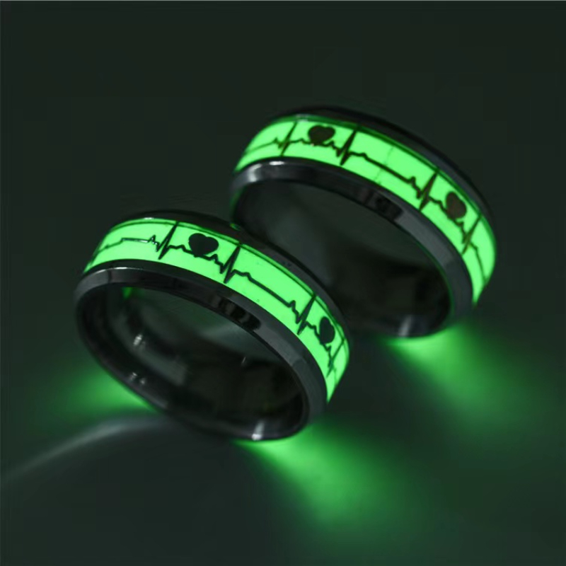 1Pc Night Light Luminous Resin Ring Fluorescent Design Finger Ring