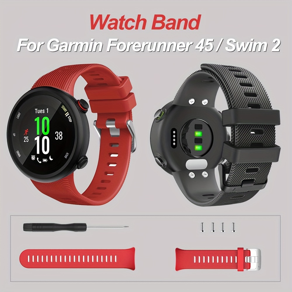 Bandas compatibles con Garmin Forerunner 45 45S / Swim 2 banda de reloj  para mujeres y hombres, correa de tela ligera de repuesto para reloj