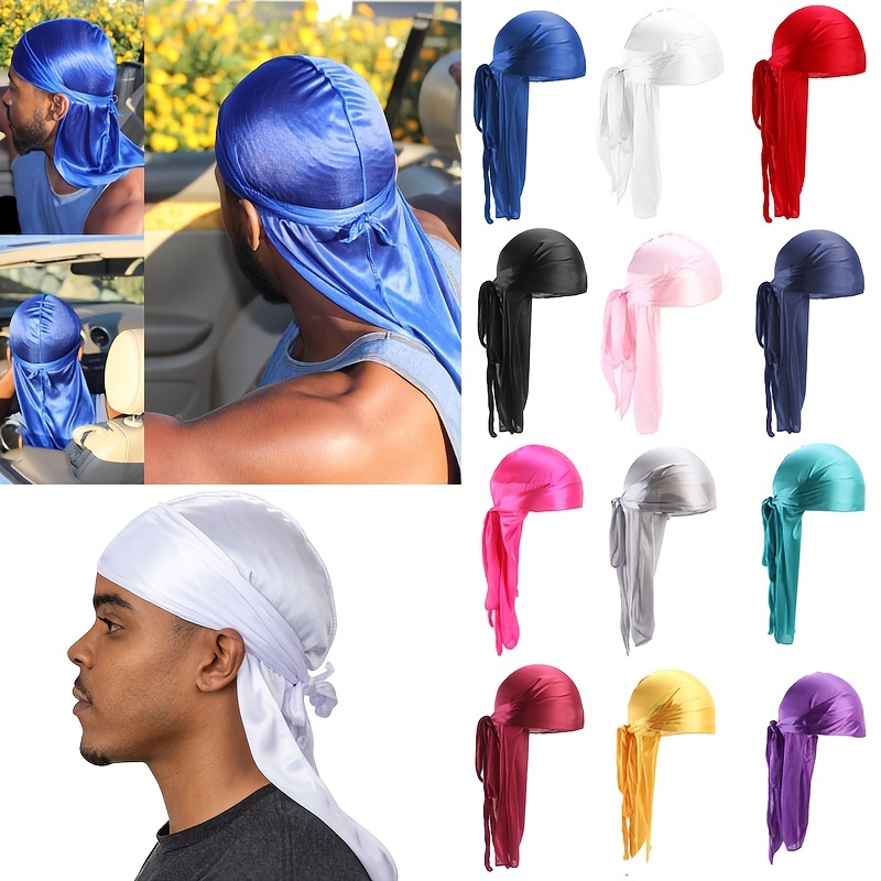 2PCS Silky Stocking Wave Cap for Men, Good Compression Over Durag, Regular  Style