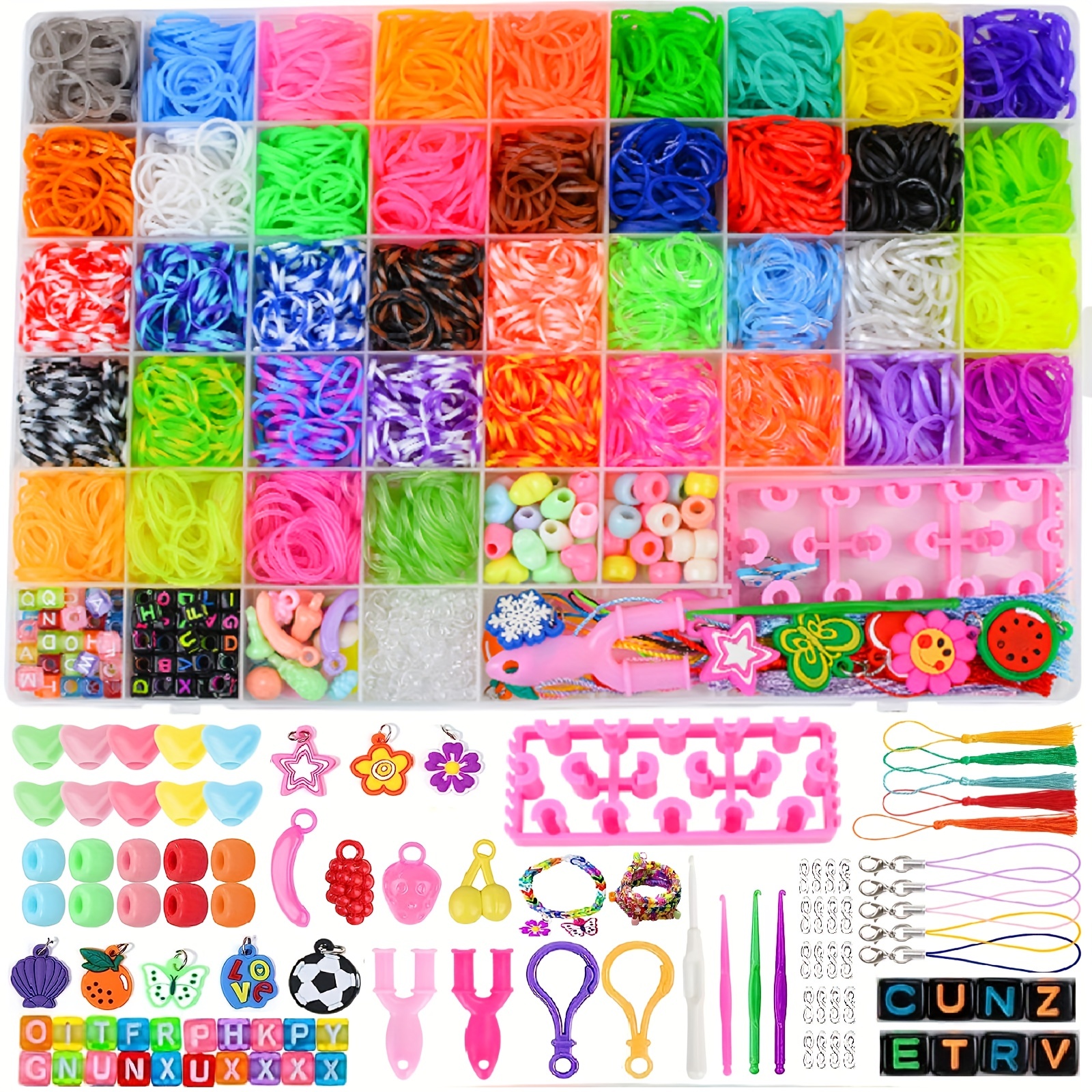 Rubber Bands Loom Kits, 1500pcs 32 Colors Rubber Bands Bracelet Jewelry  Making Kit for DIY Making : : Home