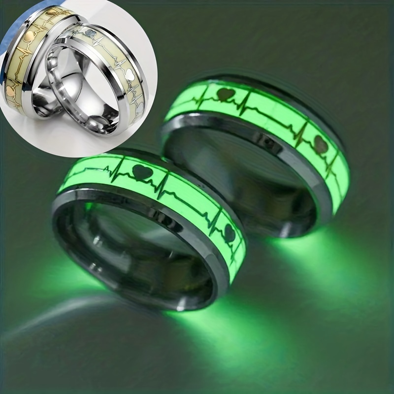 3-pack rings - Green/Glow-in-the-dark - Ladies