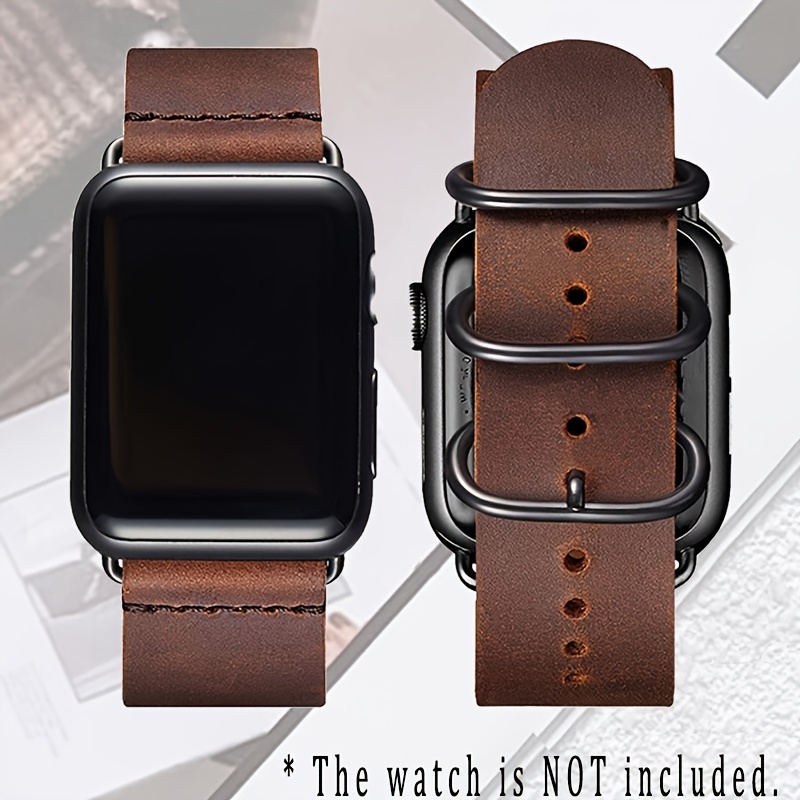  Designer Beige Plaid Compatible with Apple Watch Band 45mm 44mm  42mm 41mm 40mm 38mm, Soft Luxury Leather iWatch Band with Classic Firmly