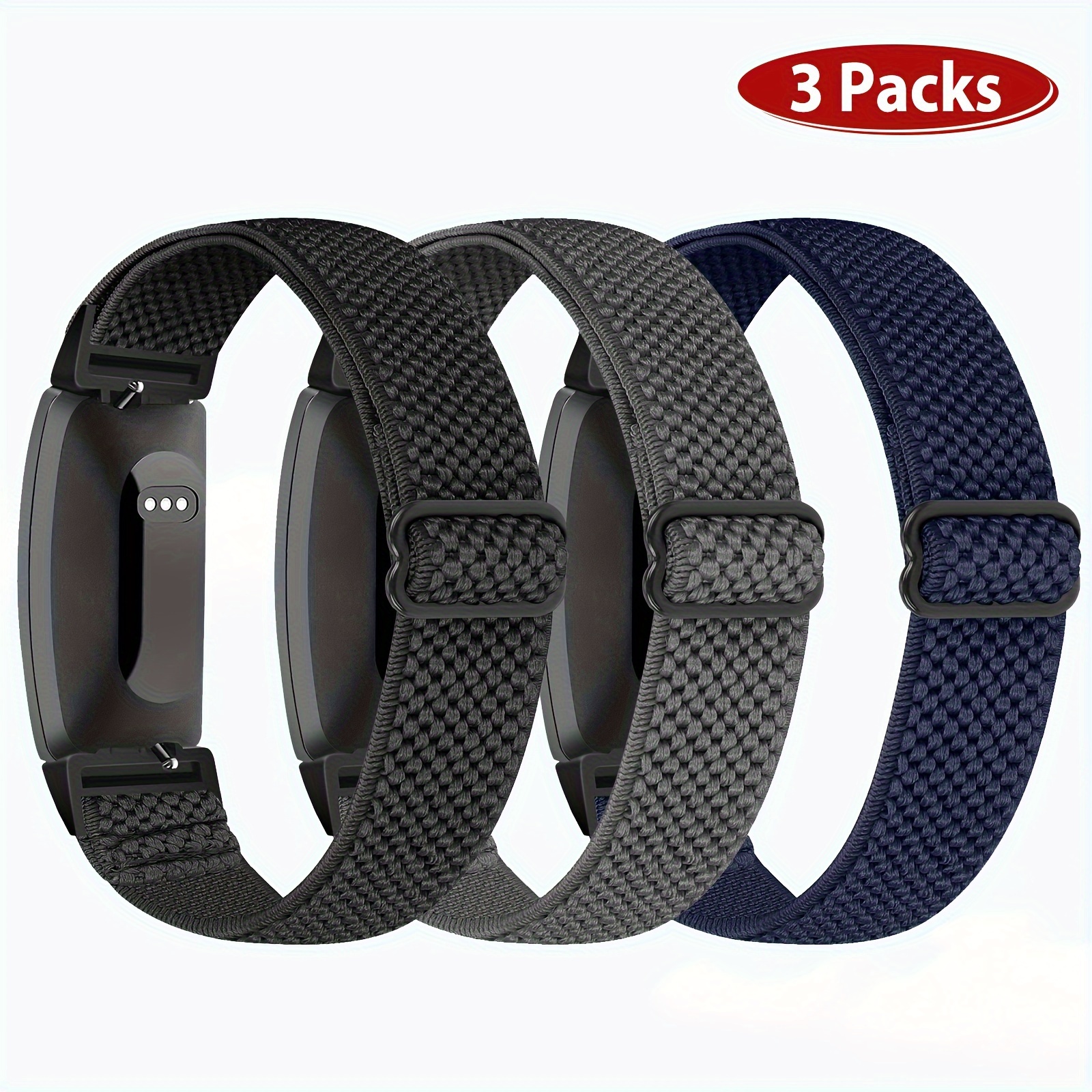 Bracelet en nylon (noir), adapté pour Fitbit Inspire 2 & Ace 3