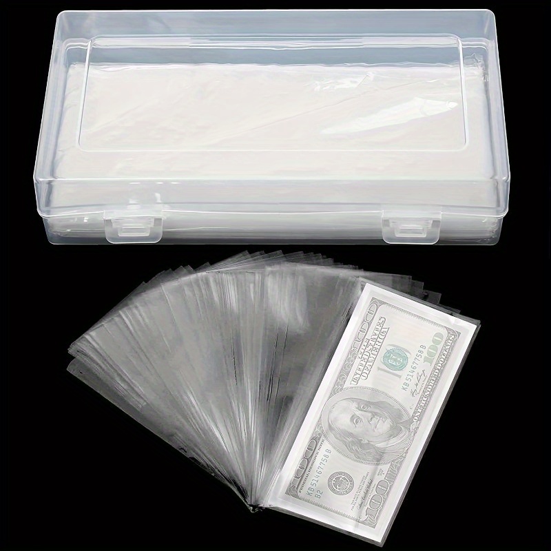 30 Pack Hard Plastic Clear Money Holder, 6.8 x 2.9, Waterproof Currency  Sleeves Dollar Bill Display Protector Organizer Case Supplies for Collectors