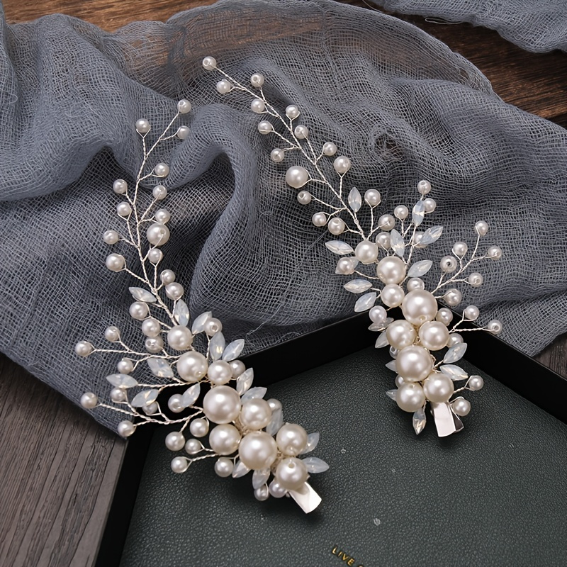 5pcs Bridal Pearls Hair Pins Hair Accessories for Brides with Hair Comb Hair Clips Hair Pieces for Women Wedding Engagement Anniversary,Temu