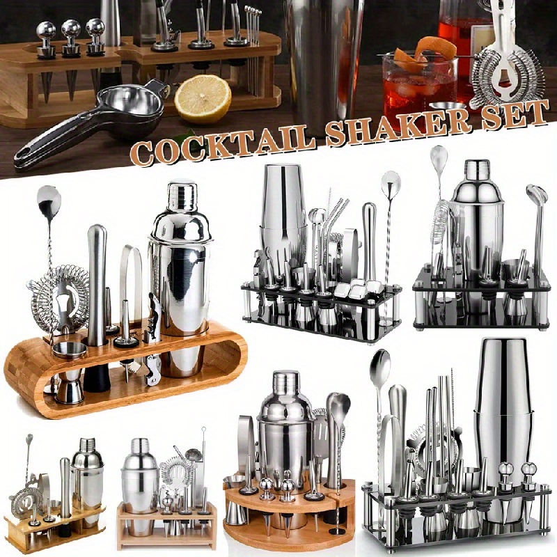 Cocktail Shaker Set Mini Bar - Bar Set for Drinking Wine with Steel Shaker  for Mini Bar for Home - Bar Counter for Home - Bar Accessories