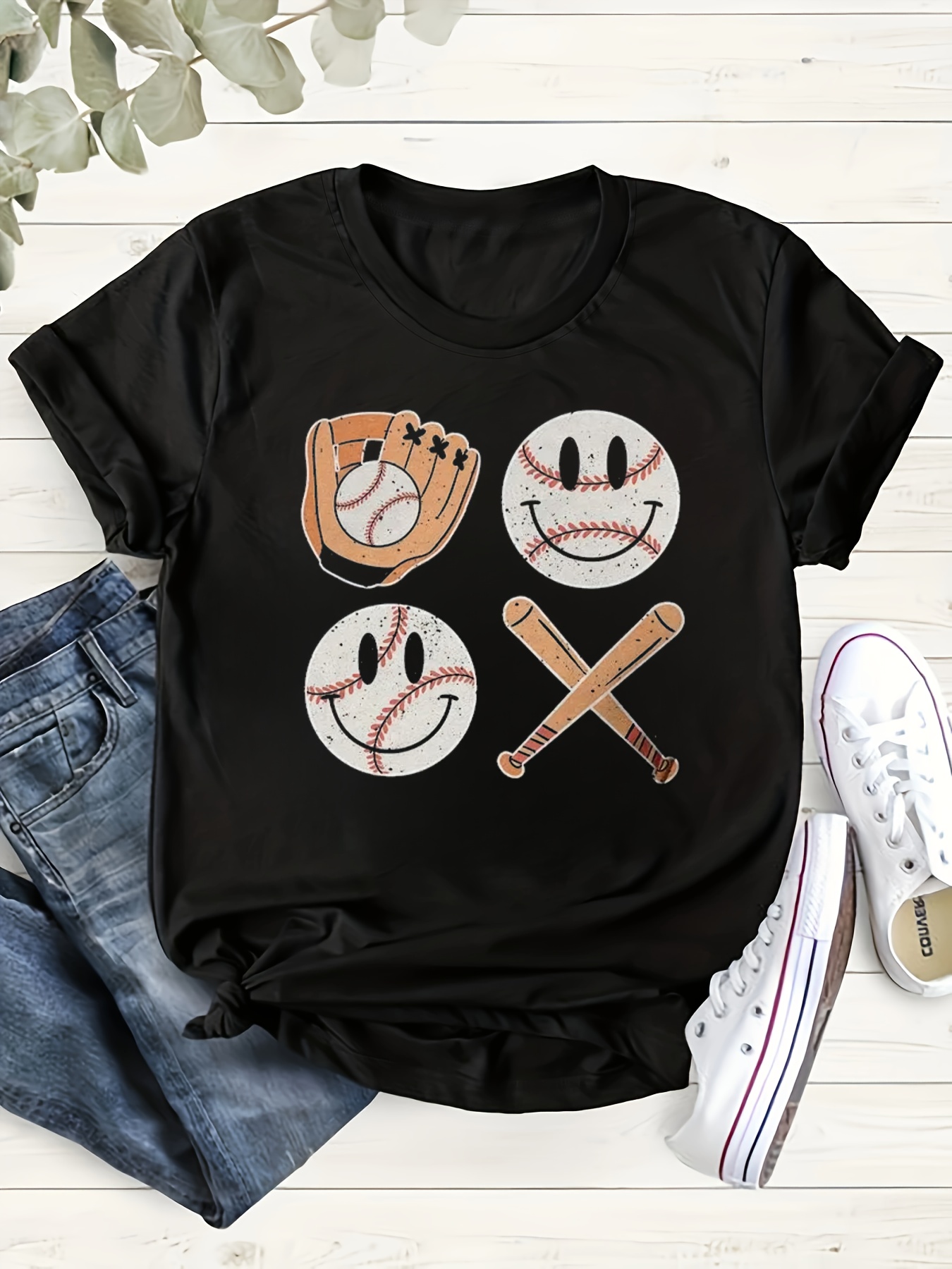 Camiseta Béisbol Manga Corta Cuello Redondo Botones - Temu Mexico