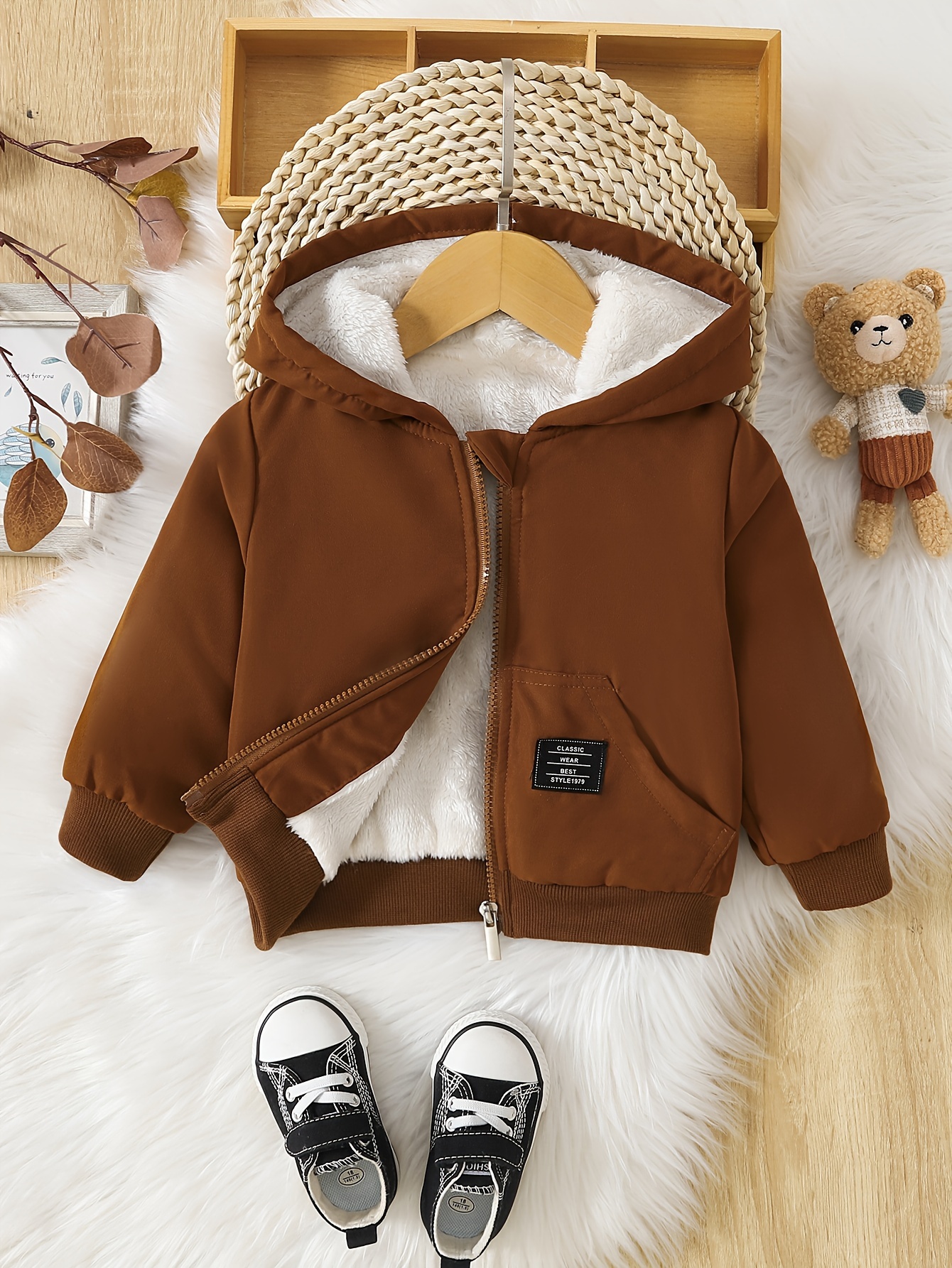 Autumn Baby Boys Trendy Letter Cartoon Graphic Baseball Jacket, Kids Button  Down Long Sleeve Warm Coat - Temu