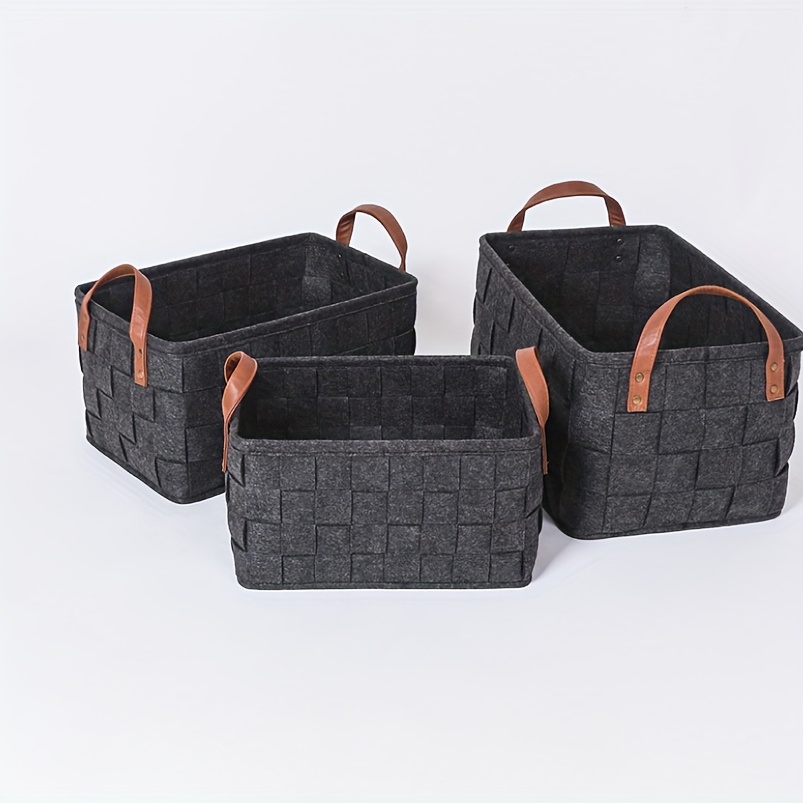 Felt Storage Basket Folded Closet Storage Box Large - Temu