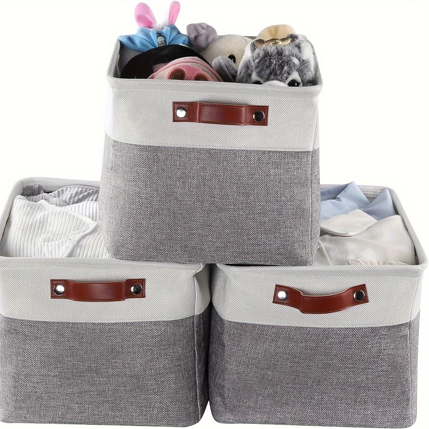Collapsible Clothes Storage Basket Canvas Linen Storage - Temu