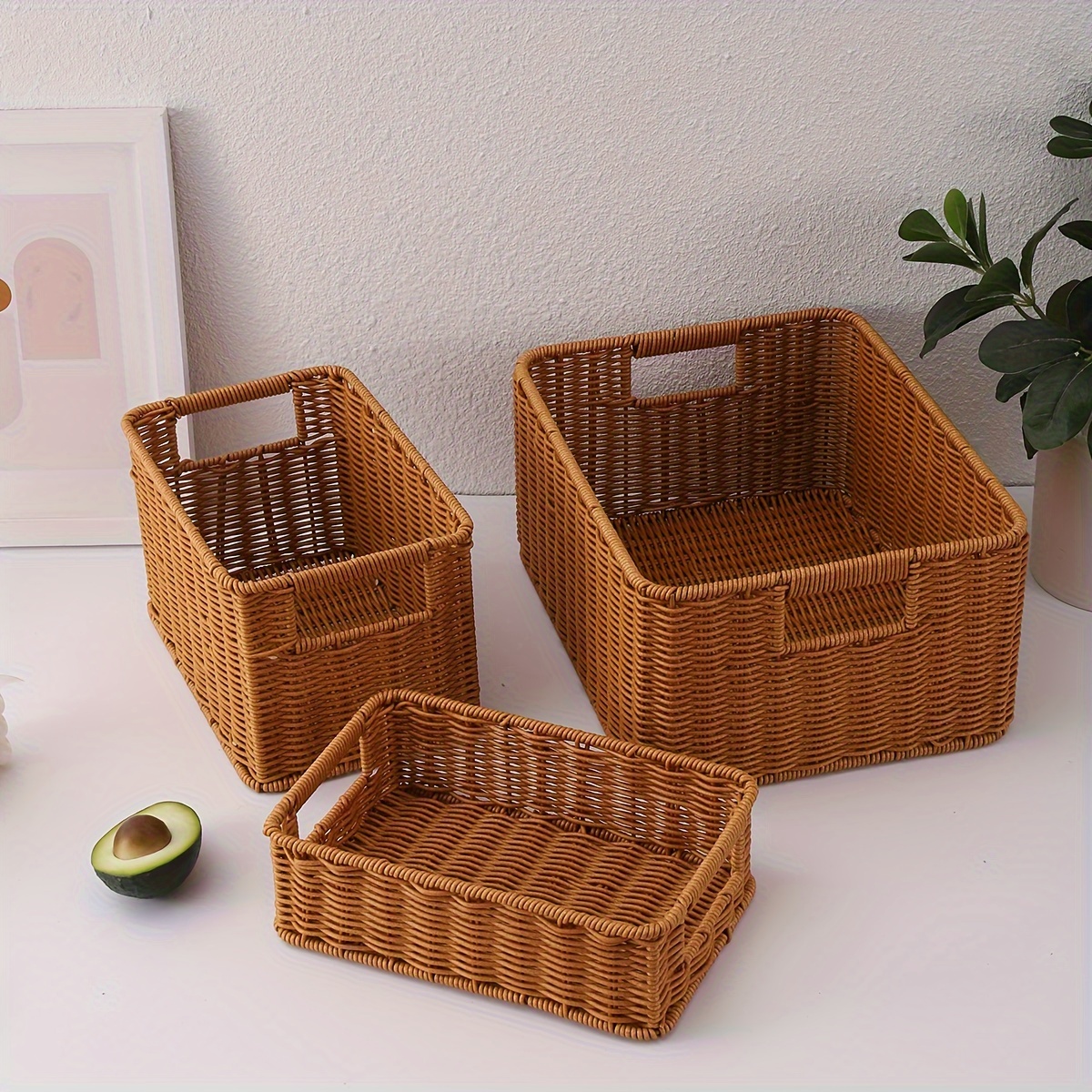 Handmade Rattan Woven Storage Basket Small Rectangular Gift - Temu