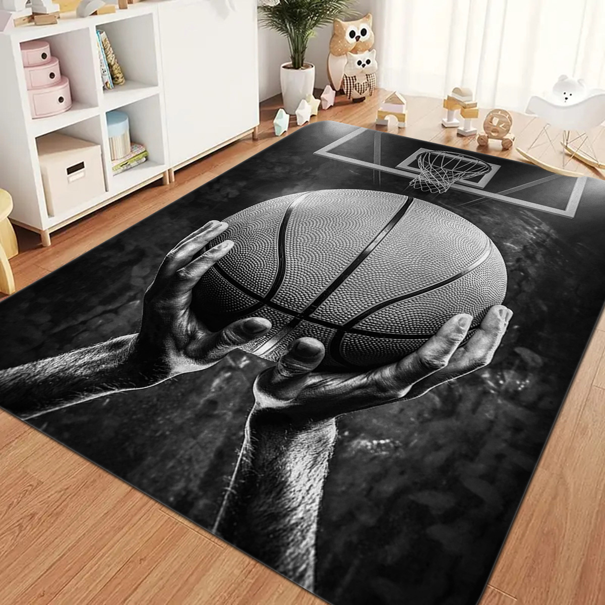 Basketball Shoe Shaped Mat, Basketball Bedroom Carpet