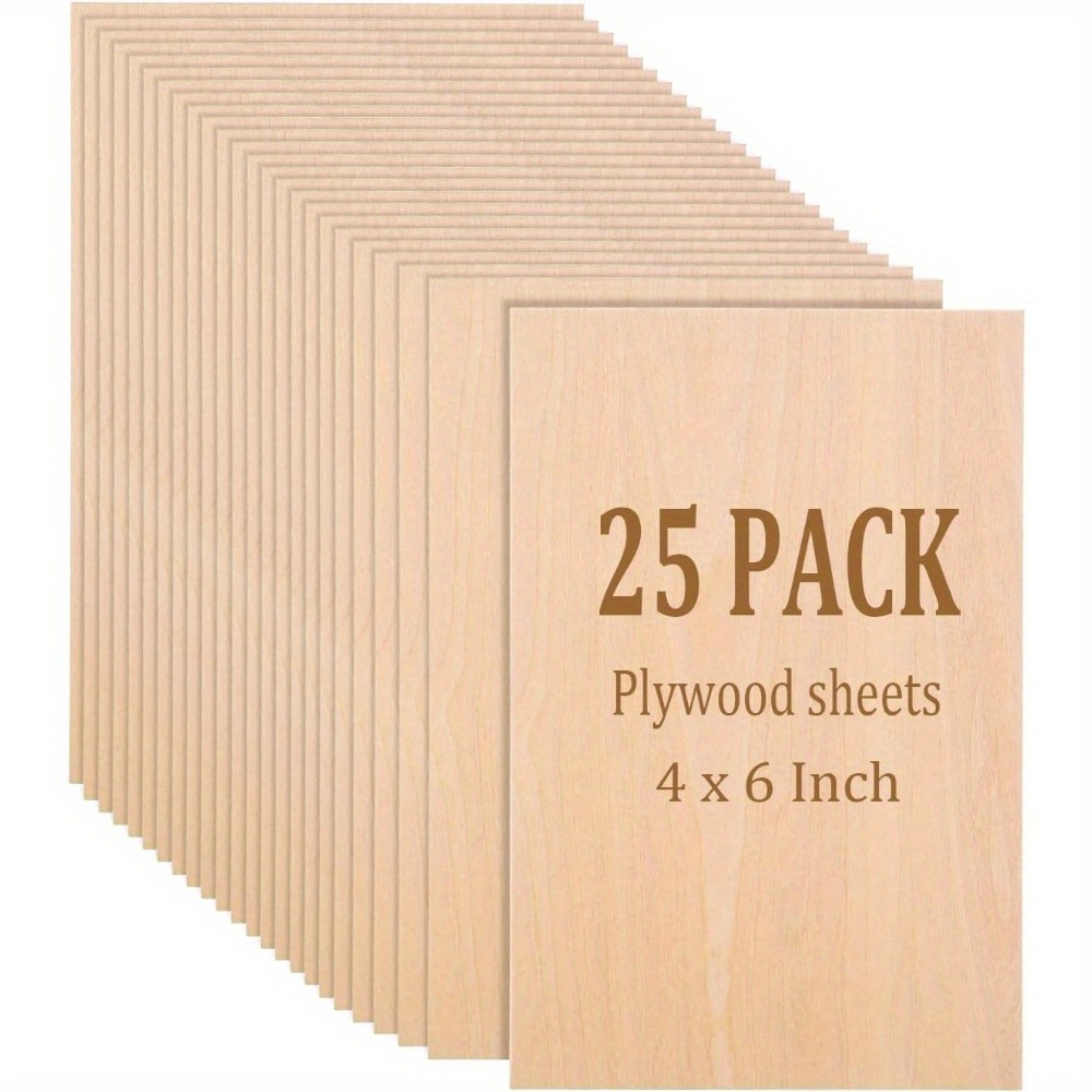 Unfinished Wood 12Pack, 12 x 12 Inch Basswood Sheets 1/16 Thin Plywood  Board