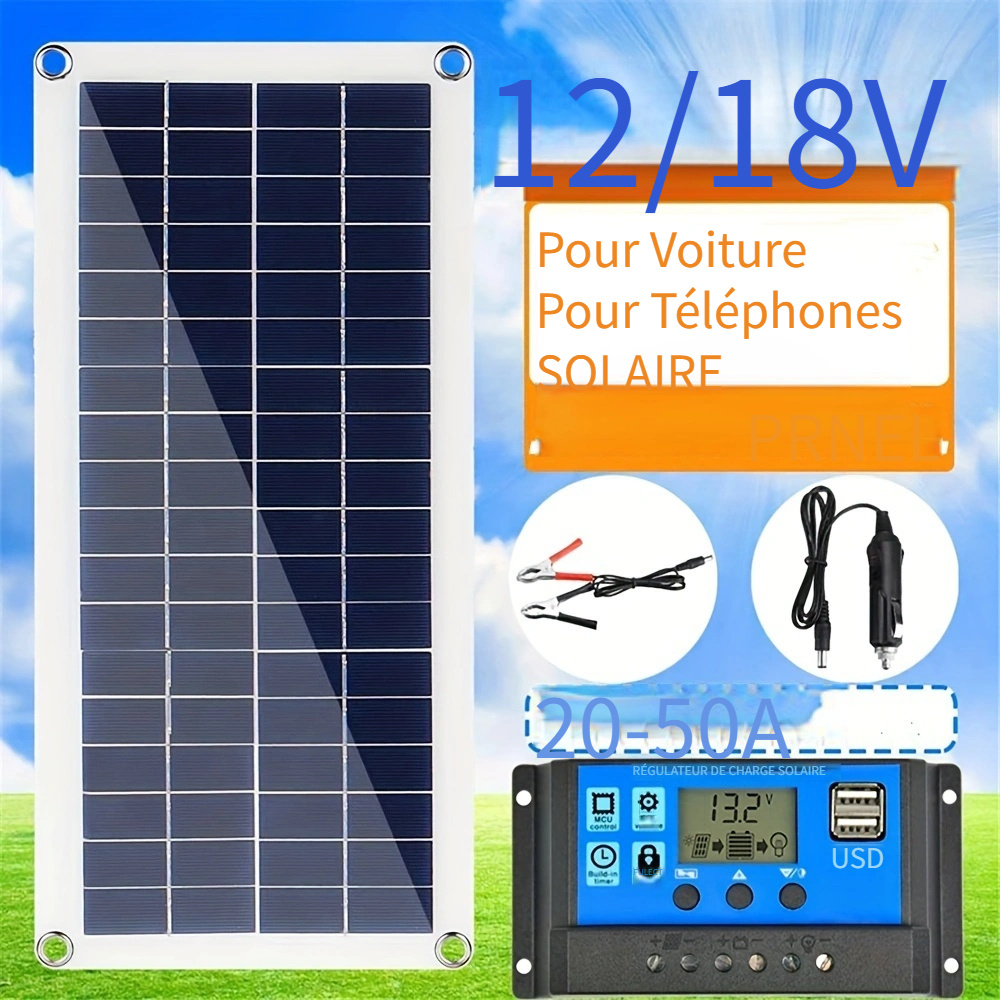Panneau solaire 300w 12v double sortie USB cellules solaires panneau solaire  monocristallin pour voiture yacht batterie