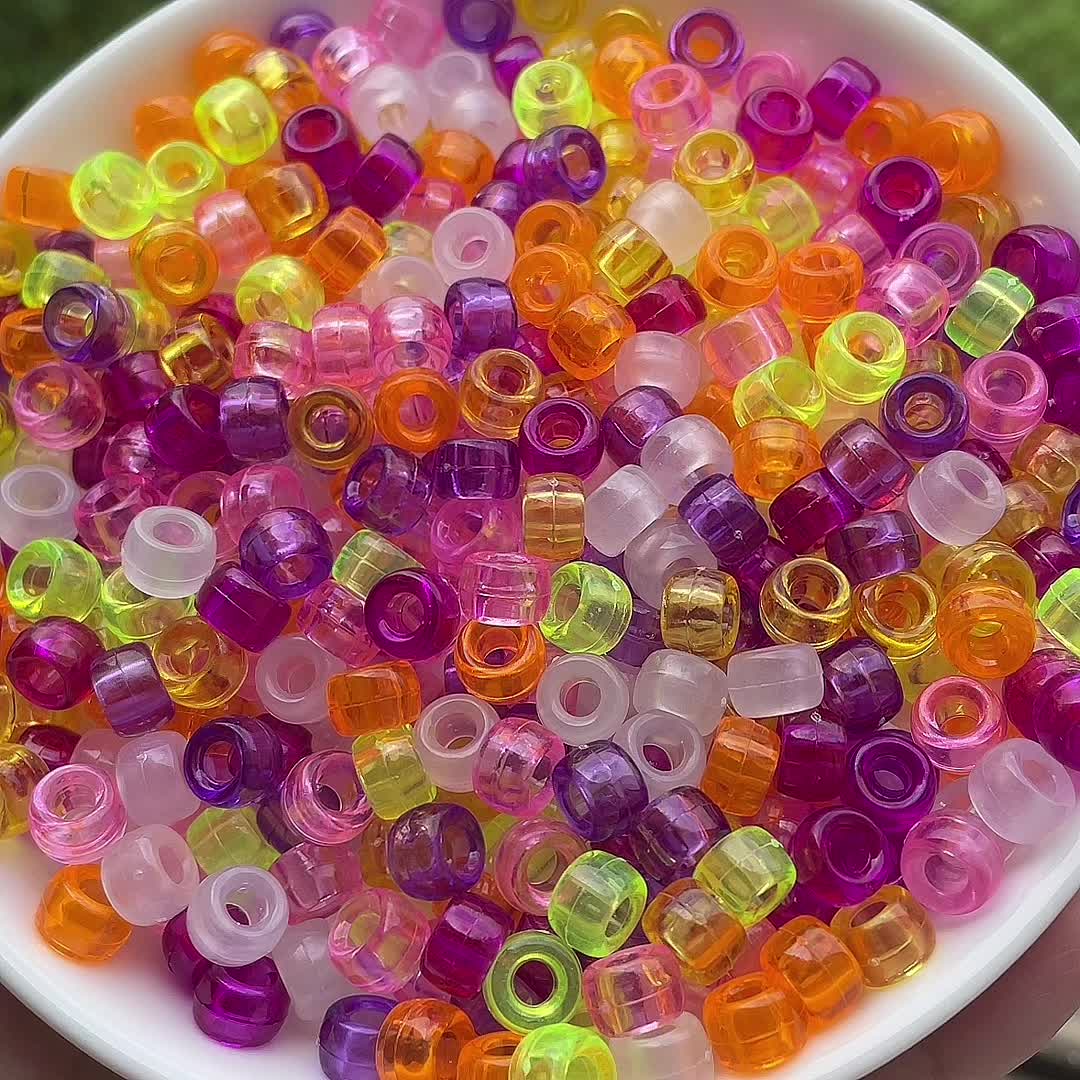 Bag Pony Beads Bulk Transparent Colorful Beads For Jewelry - Temu