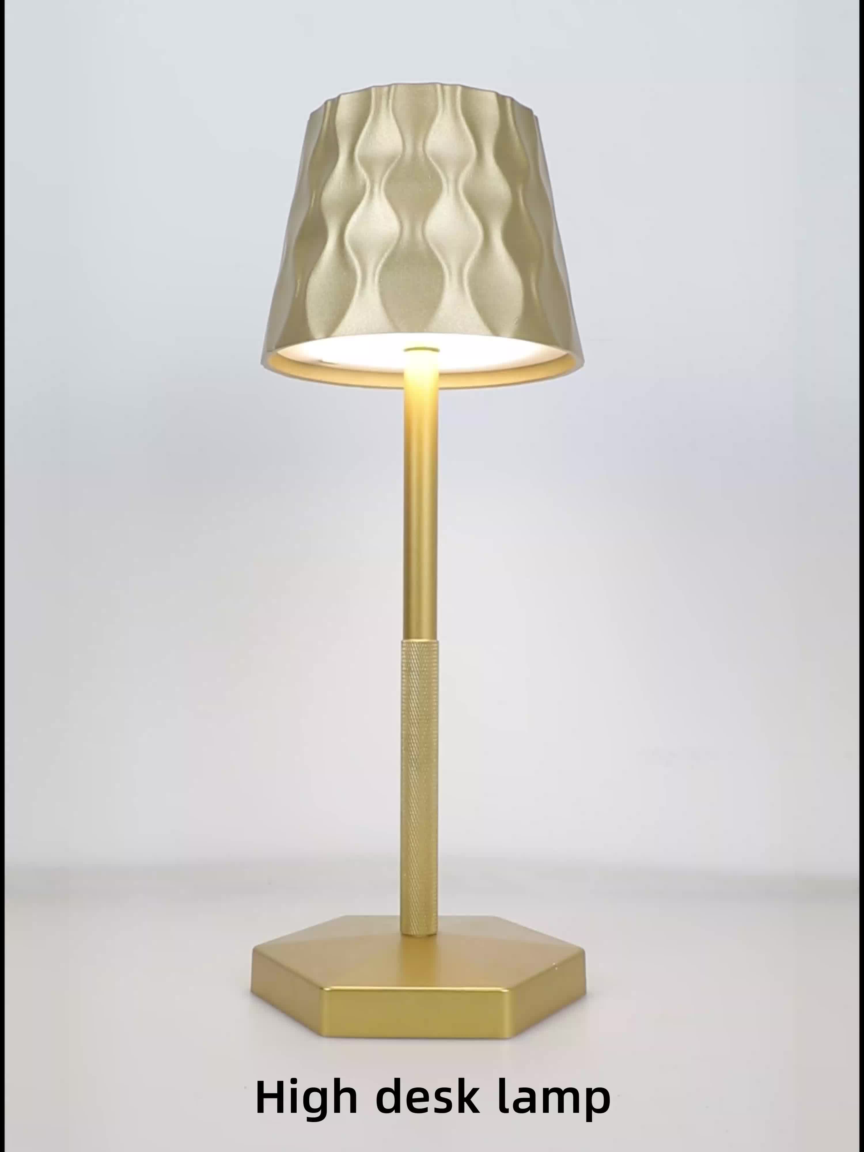 2pcs Modern Minimalist Wave Pattern High Pole Table Lamp, USB Charging