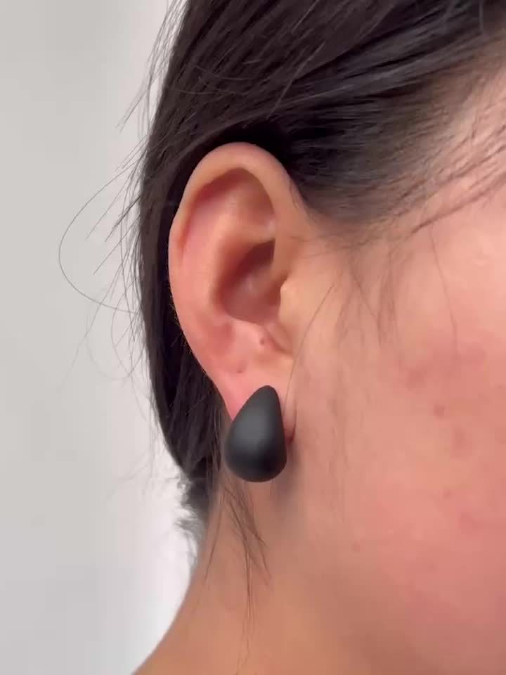 Teardrop Hoop Earrings Set for Women Retro Punk Style