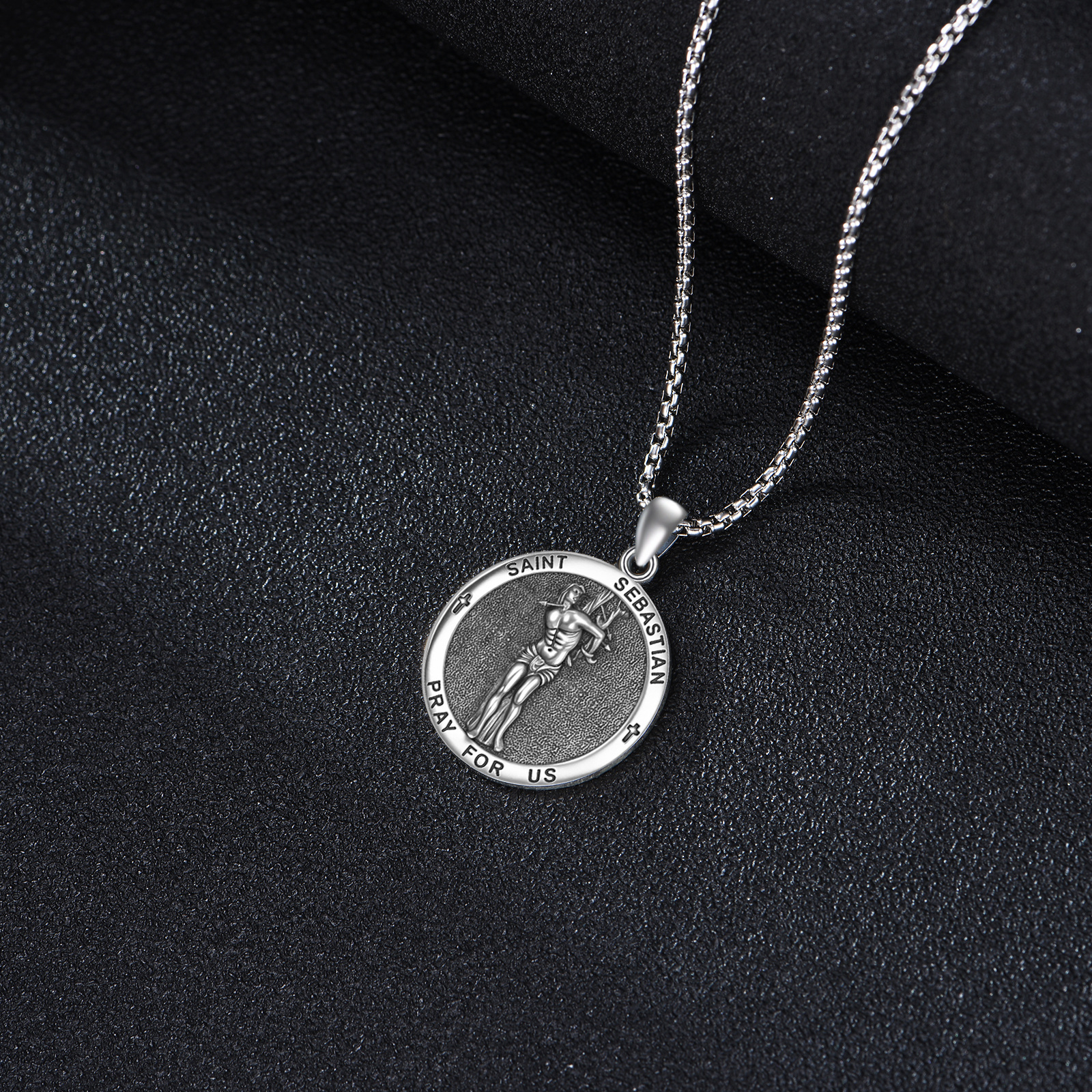 925 Sterling Silver St. Sebastian Pendant Necklace