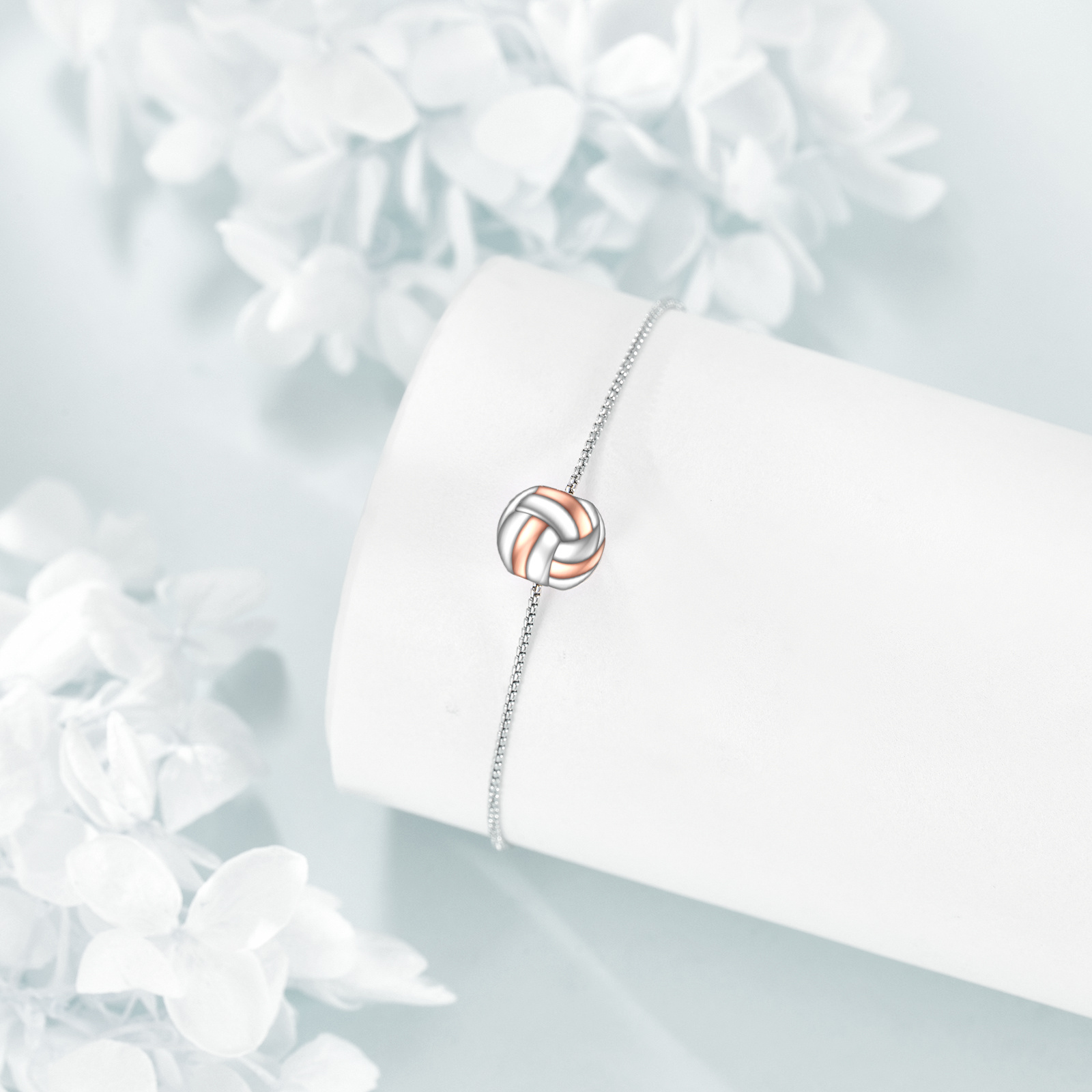 Women's 925 Sterling Silvery Volleyball Theme Bracelet
