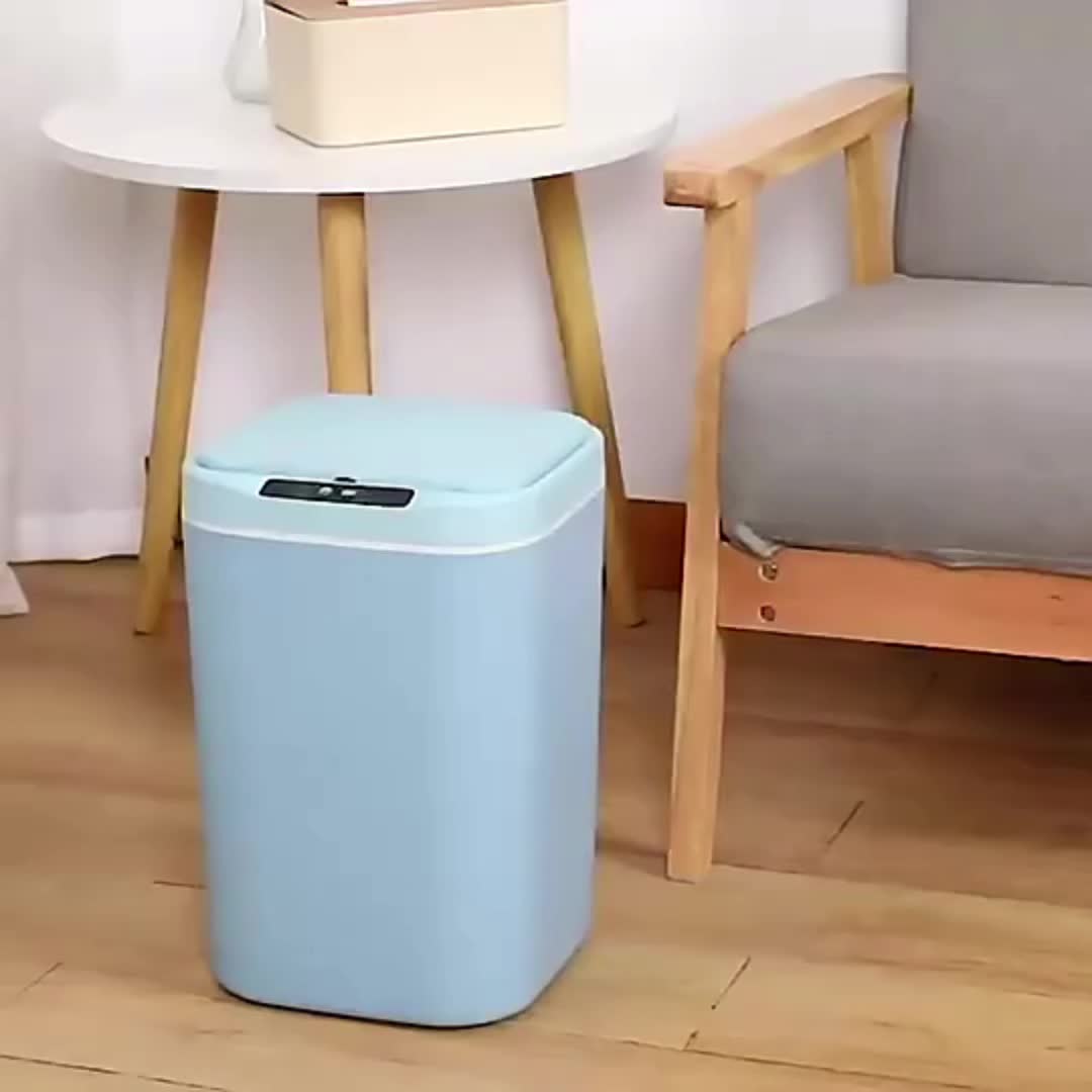 Smart Trash Bin Small Office Garbage Cans With Automatic Lid - Temu