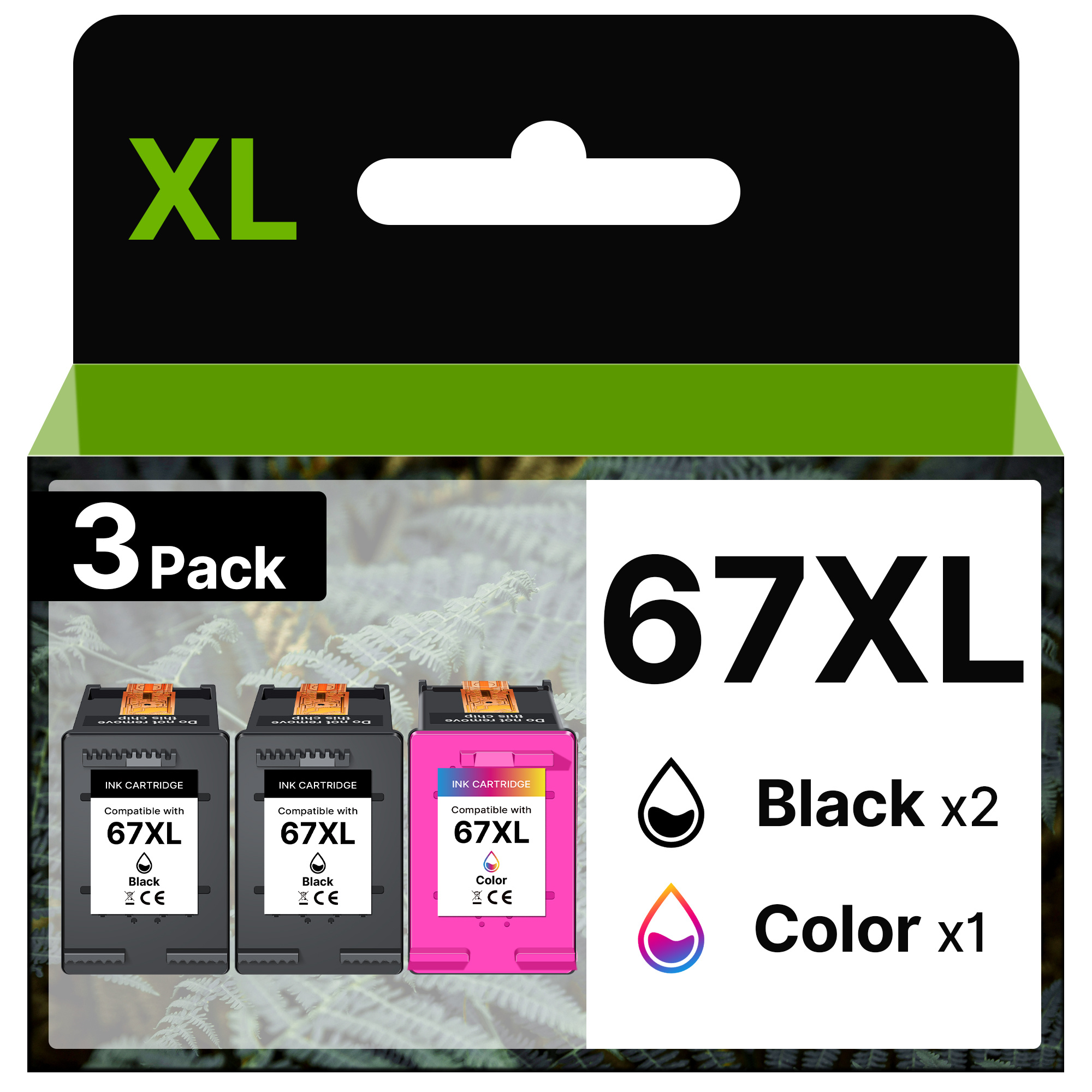TEMU 67xl Lot de 3 Cartouches d' Haute Compatibles HP 67 67XL pour Imprimantes 2700 2700e 2752 2752e 2755 2755e 4100 4152e 4155 4155e 6000 6055e 6055