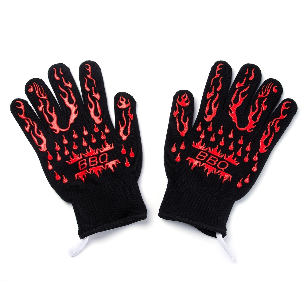  Oven Gloves, Heat Resistant 540 Degrees Grilling Gloves, Hot  Surface Handler Non-Slip Silicone Oven Mitts with Fingers, BBQ Gloves for  Cooking/Kitchen/Baking, Pack of 2 : Patio, Lawn & Garden