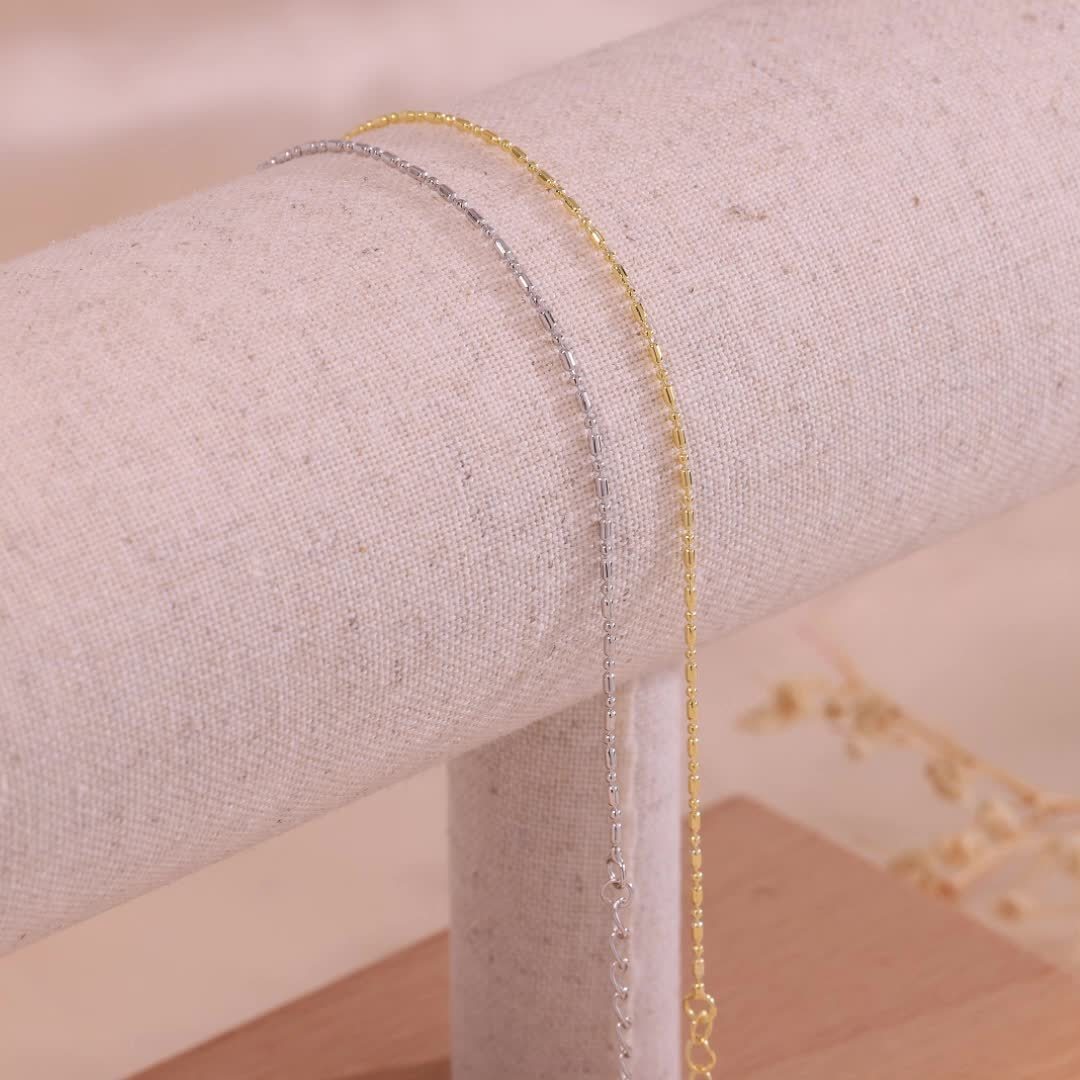 S925 Pure Silver Personalized Round Snake Bone Chain Bracelet