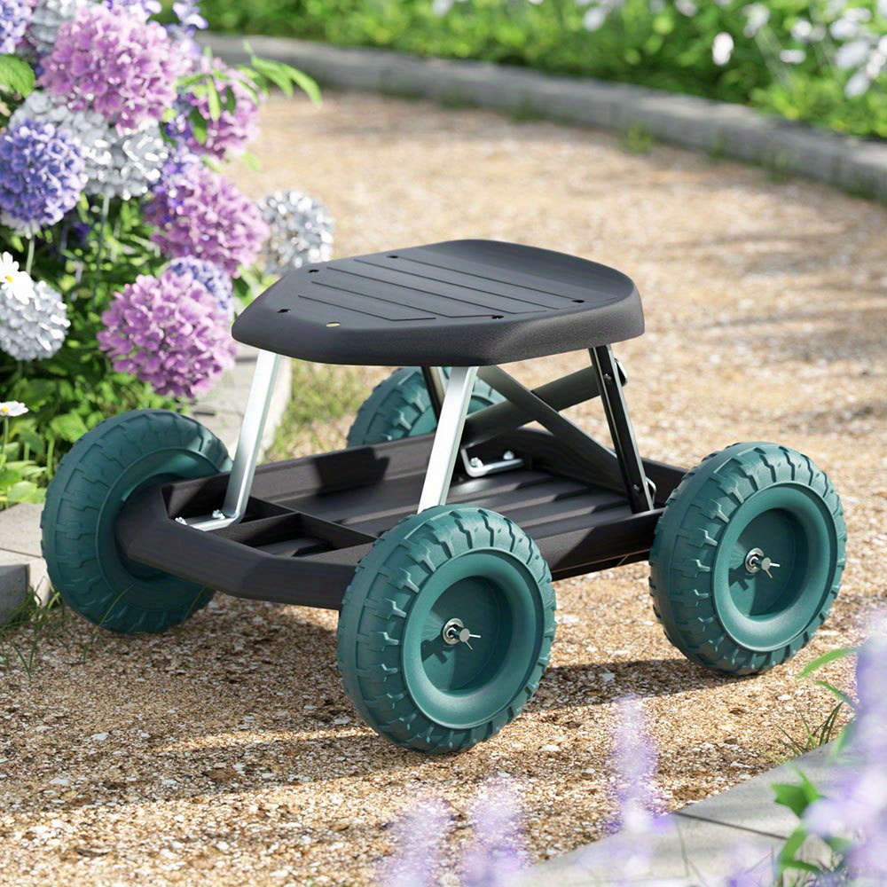 TEMU Gardeon Garden Cart Rolling Stool With Wheels Gardening Helper Seat Farm Yard