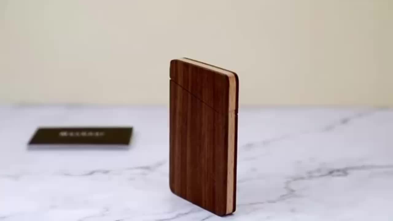 Wooden Mallet 6 Pocket Countertop Business Card Holder Black