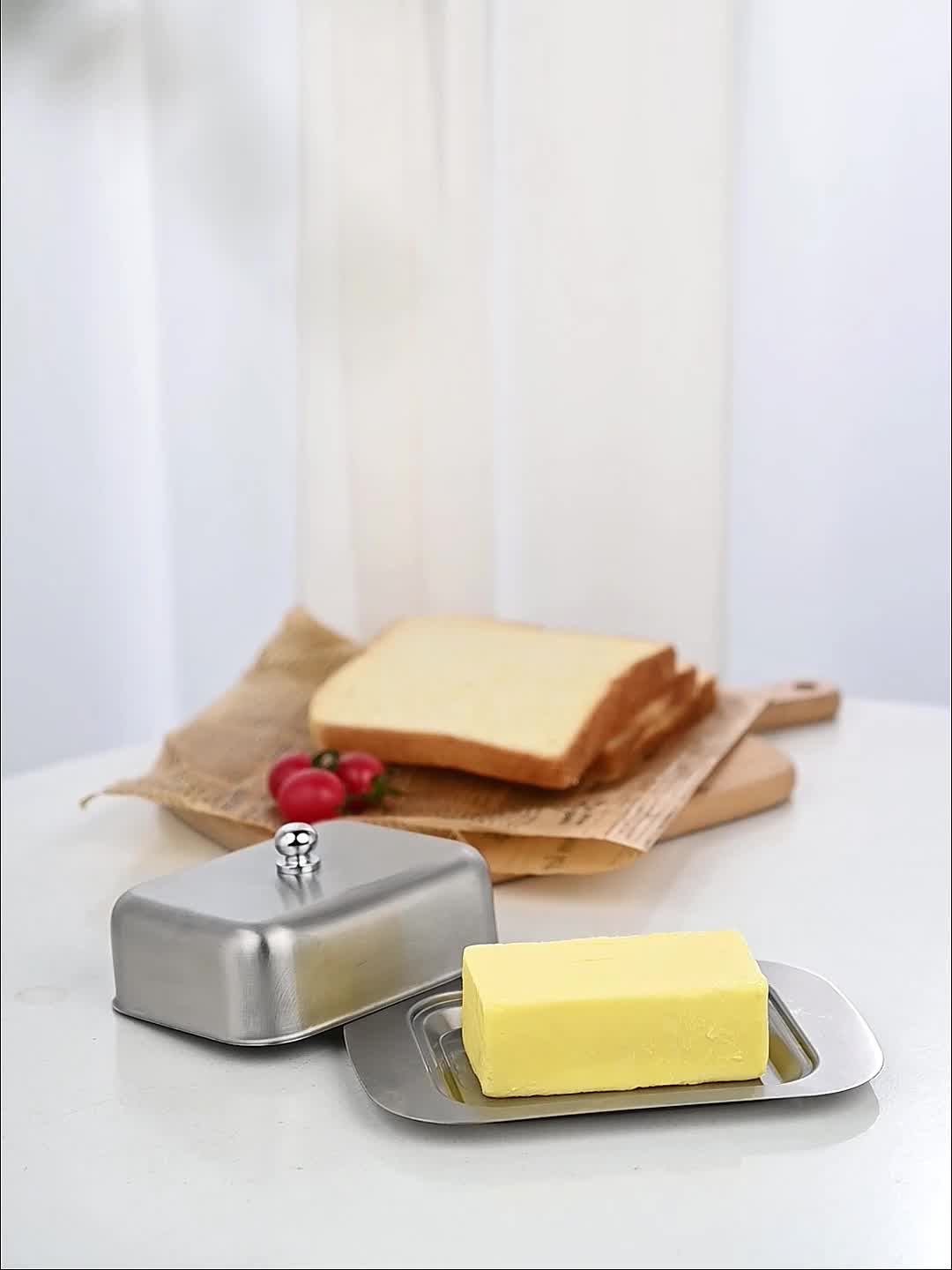 Butter Cutter Box Ceramic Butter Dish Stainless Steel Metal - Temu