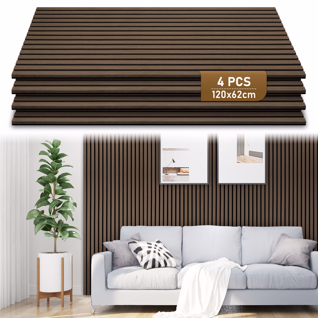 set of panels wood 120 x 60cm 21mm thick made of mdf and pet felt suitable for noise reduction in living rooms offices and Product details 3