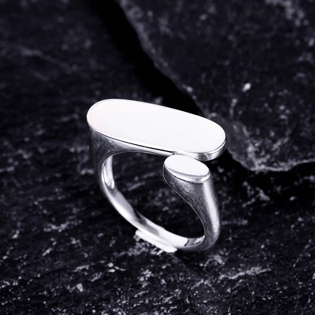 Women's Ring S925 Pure Silvery Hip hop Silvery Shell Texture Ring