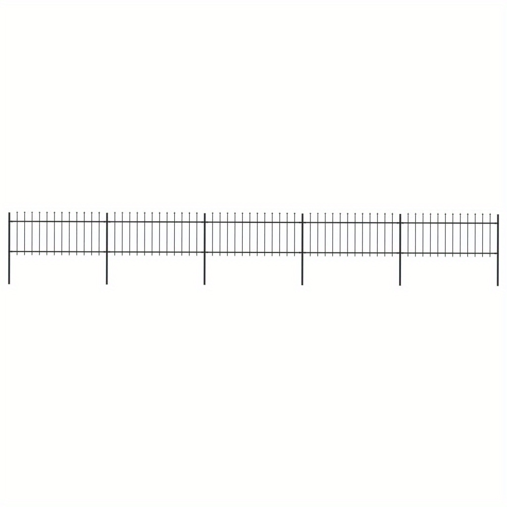 Garden Fence With Spear Tips Steel 8.5 X 0.8