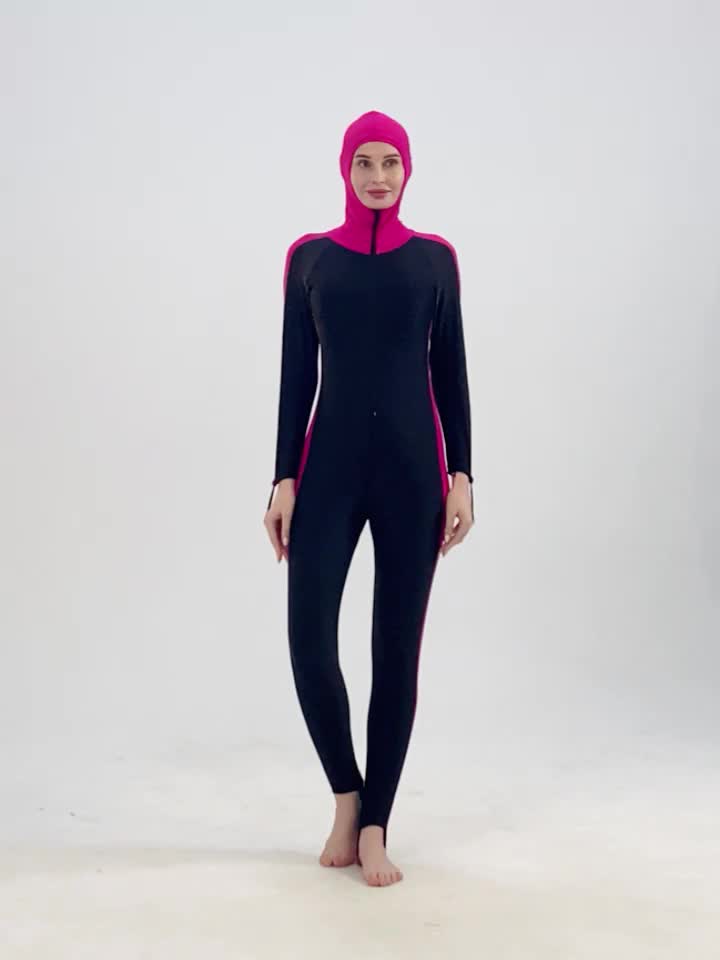 Women's Hooded Hijab Style Swimwear Long Sleeves - Temu Canada