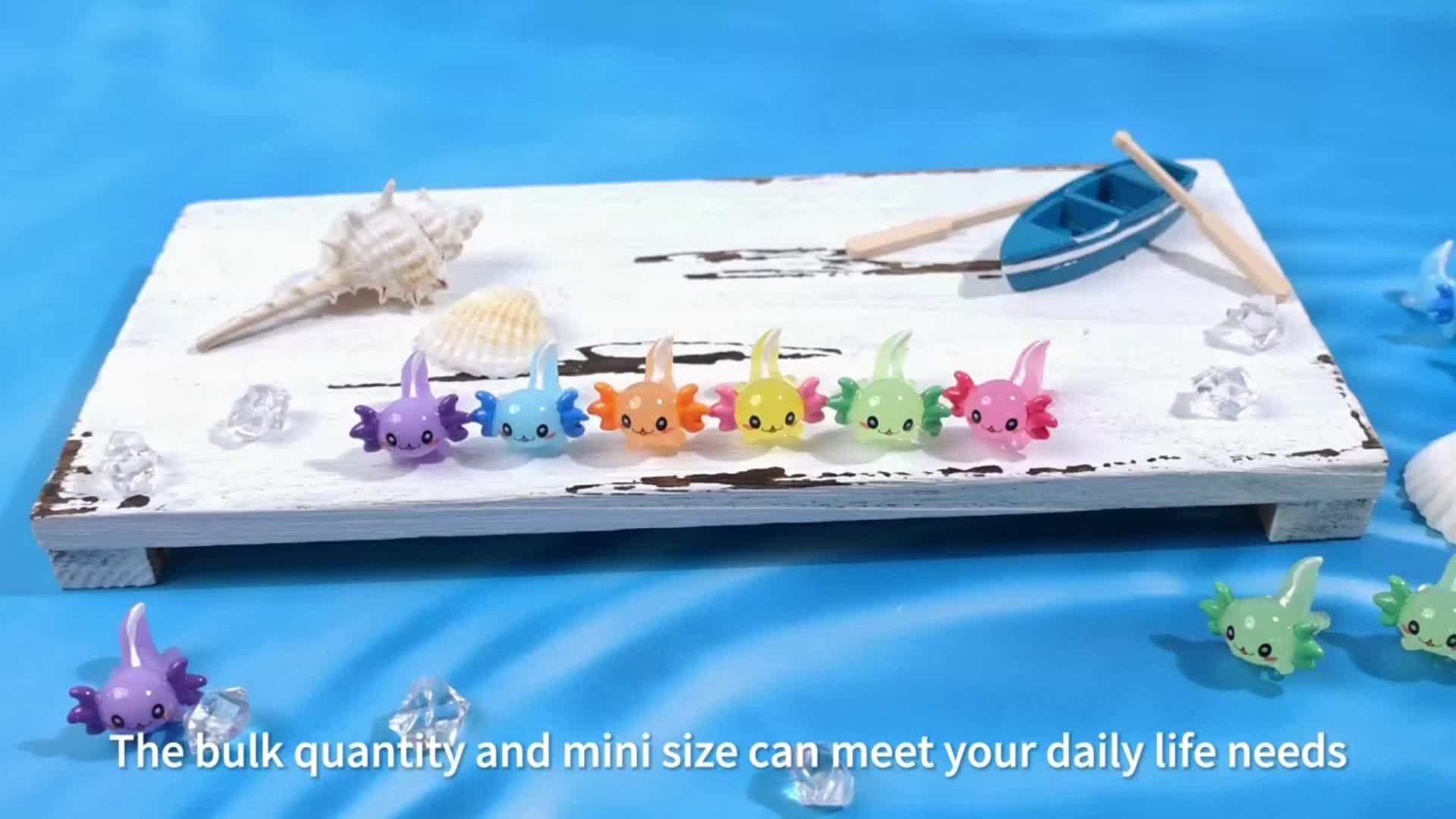 NewGtuizi Mini Axolotl Resin Charms 24Pcs Mini Axolotl Resin Figurine Toy  Miniature Axolotl Ornament Tiny Animal Figures for DIY Garden Dollhouse