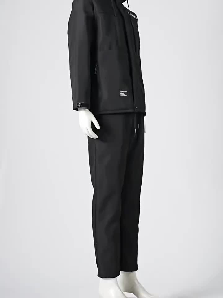 Men's Hooded Jacket & Thermal Pants Set for Cold Weather Activities