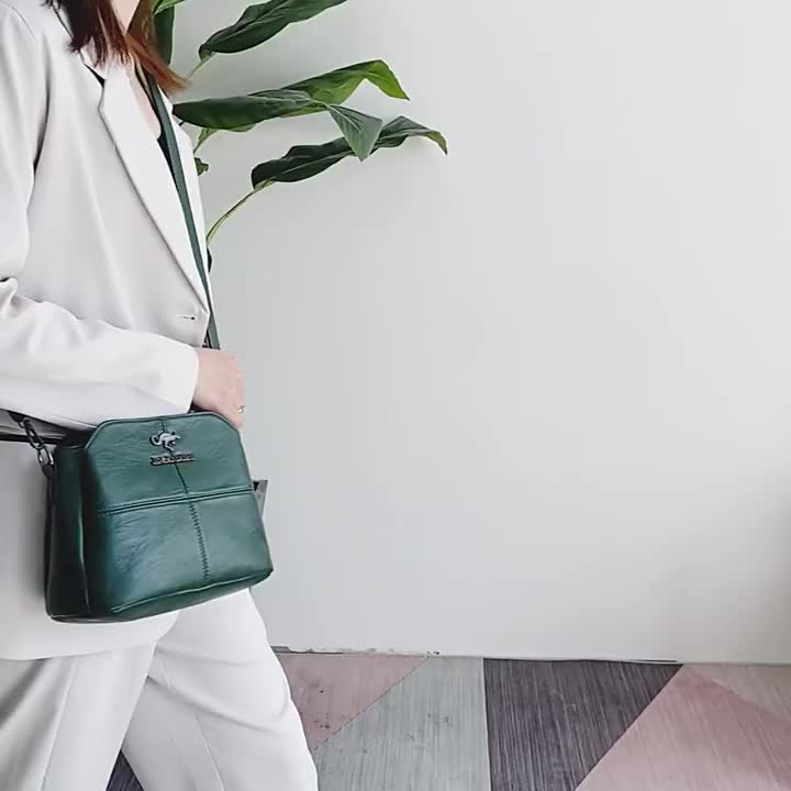Multi Pockets Handbag, Solid Color Faux Leather Shoulder Bag, Large  Capacity Crossbody Purse For Outdoor - Temu
