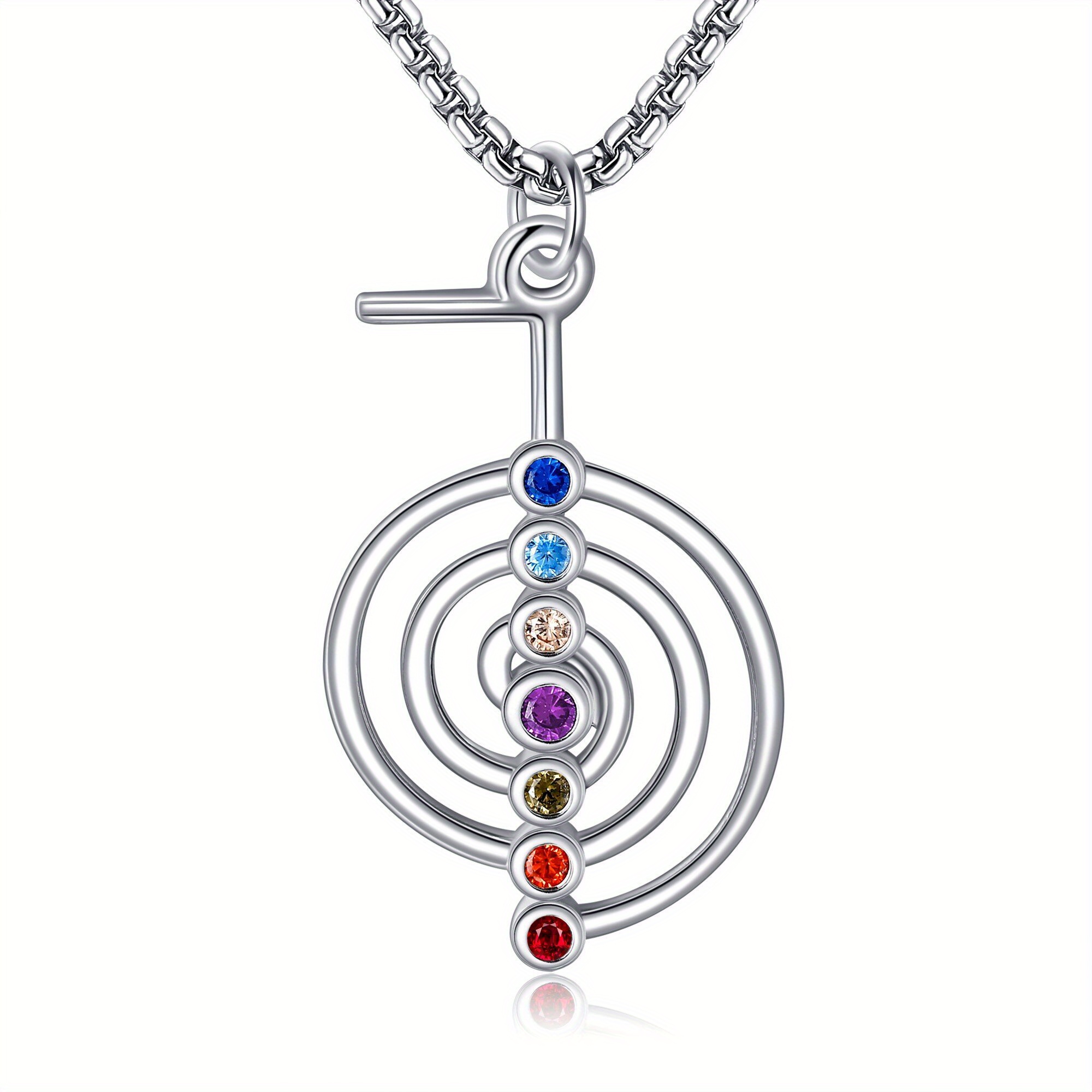 Sterling Silver Chakra Symbols Necklace