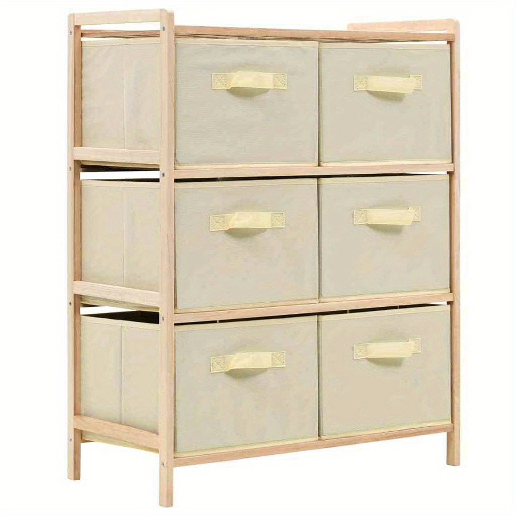 Storage Rack With 6 Fabric Baskets Cedar Storage Organizer Shelves, Storage Rack For Living Room, Bathroom, Office, Basement, Garage, Laundry Room, Utility Racks