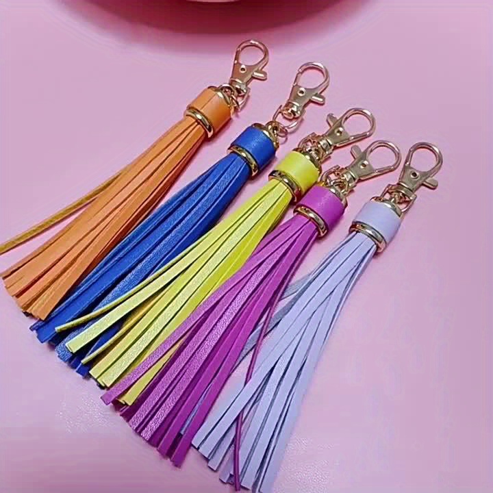Mua 200Pcs Colorful Leather Tassel Keychain Charms Bulk for DIY Projects  tại Wonderland Global