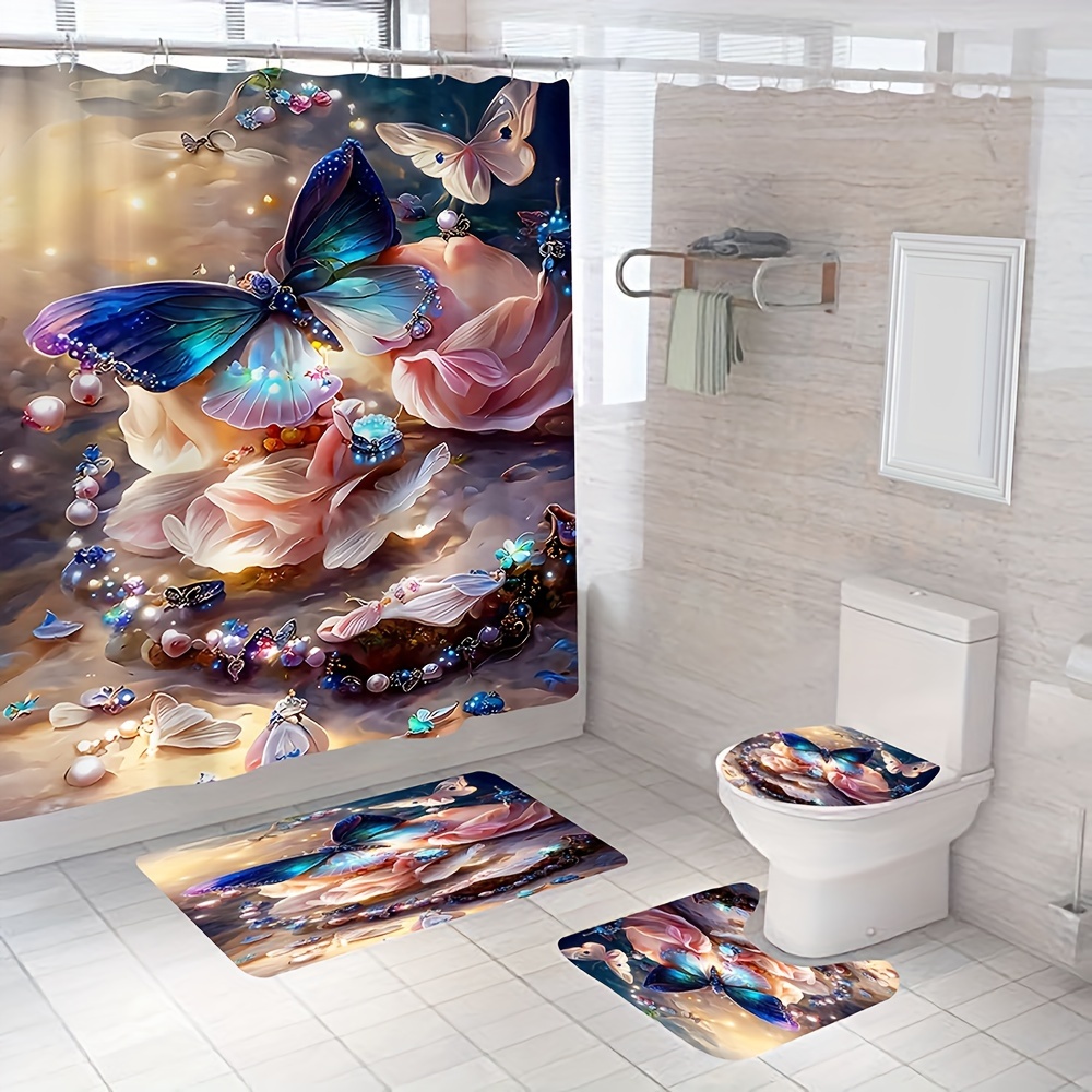 Cortina de Baño Mariposas 180x180cm - Love Home