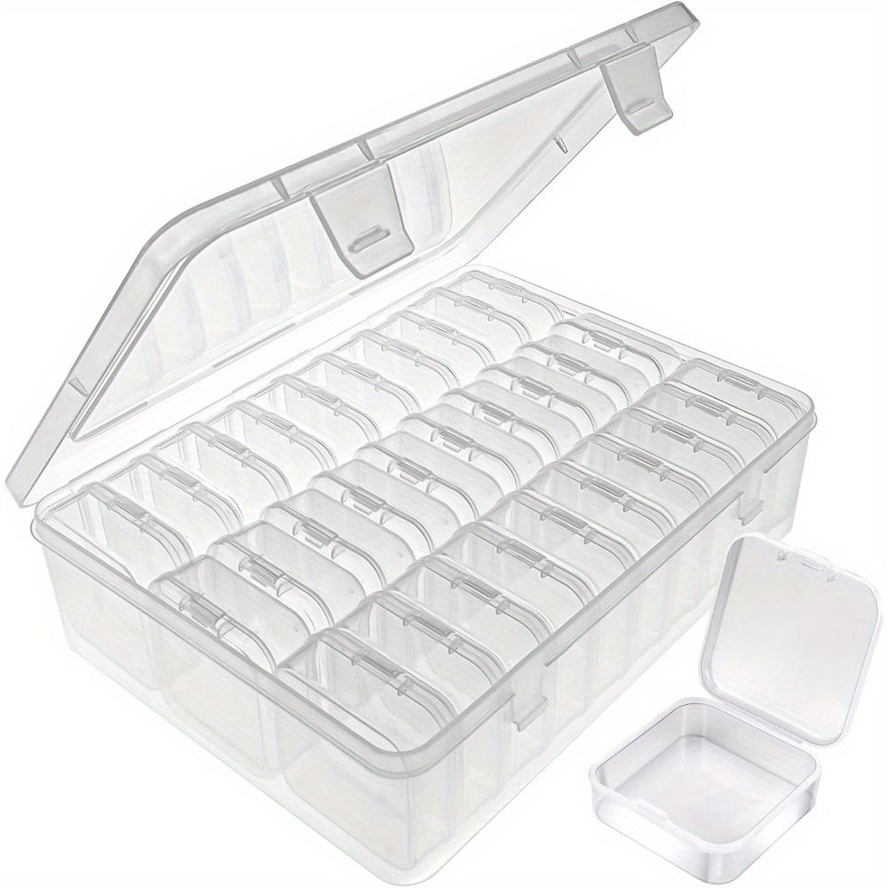 32pcs Set Plastic Storage Case Box Crafts Accessories Finishing