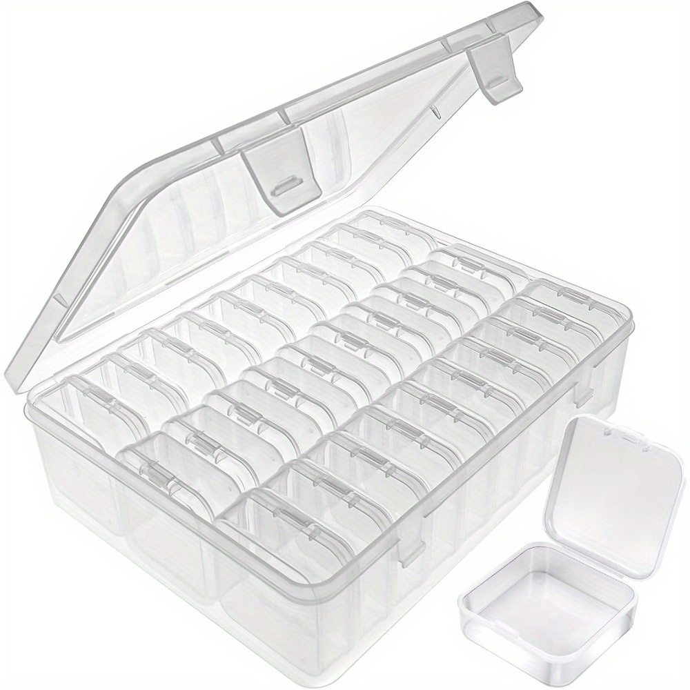 14pcs Transparent Bead Storage Box Plastic Bead Sticker Drawing