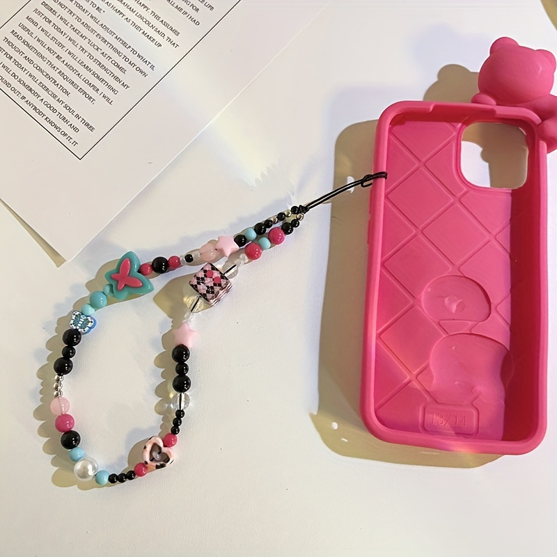 Pink Cross Design Y2k Style iPhone Case Handmade Cute iPhone