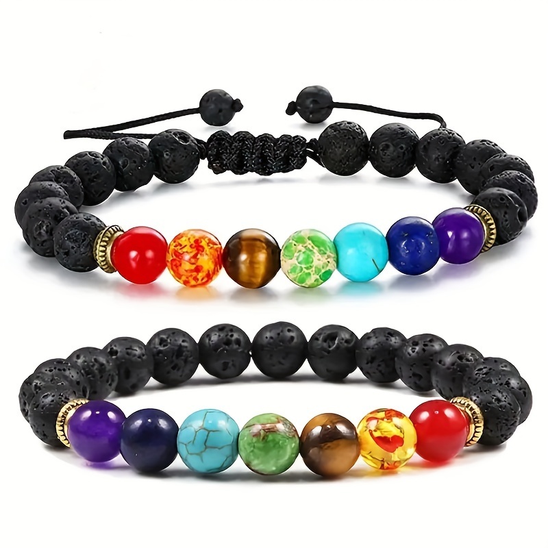 Classic 7 Chakra Beads Bracelet Natural Stone Agates Bracelets Jewelry For  Men Women Balance Yoga Meditation Gift