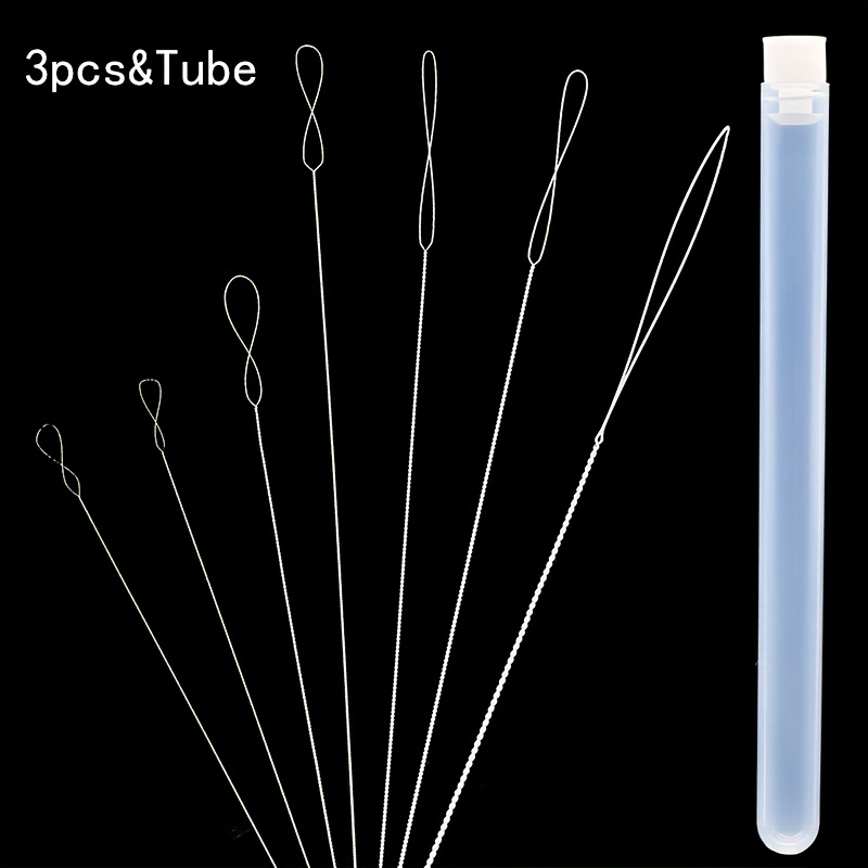 1set Beading Needles with Plastic Storage Bottle Opening Curved Bead Needle  Pins for DIY Jewelry Necklace Handmade Making Tools