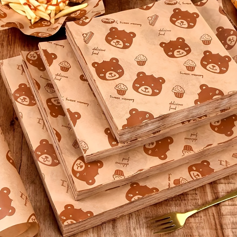  100 Pcs Wax Paper Sheets for Food, Bee Day Wax Paper for Food  Sandwich Wrap Paper Deli Wraps, Waterproof Oil-proof Picnic Basket Liners  with Bee Pattern for Kitchen Handmade Food: Home